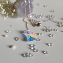 Load image into Gallery viewer, Wild Spirit Crescent Moon Crystal Pendulum / Rainbow Maker
